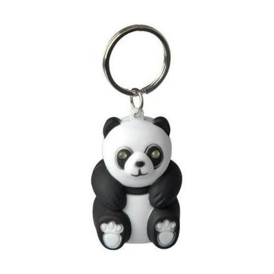 LED svítilna se zvukem Panda - přívěsek na klíče