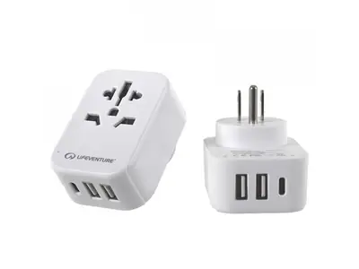 Cestovn� adapt�r World to US Travel Adaptor with USB (& USB C)