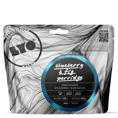 Kokosov ovesn kae s borvkami, fky a chia semnky